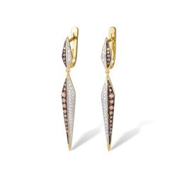 A STERLING SILVER AND CUBIC ZIRCONIA EARRINGS.