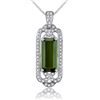 Image 1 : A 18KT WHITE GOLD AND TOURMALINE & DIAMONDS PENDANT.