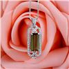 Image 2 : A 18KT WHITE GOLD AND TOURMALINE & DIAMONDS PENDANT.