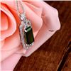Image 3 : A 18KT WHITE GOLD AND TOURMALINE & DIAMONDS PENDANT.