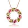 Image 1 : A 18KT ROSE GOLD AND TOURMALINE & DIAMONDS PENDANT.