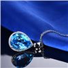 Image 4 : A 14KT WHITE GOLD AND TOPAZ & DIAMONDS PENDANT.