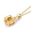 Image 3 : A 18KT YELLOW GOLD AND CITRINE & DIAMONDS PENDANT.