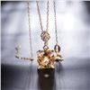 Image 4 : A 18KT YELLOW GOLD AND CITRINE & DIAMONDS PENDANT.