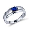 Image 1 : A 18KT WHITE GOLD AND SAPPHIRE & DIAMONDS MAN RING.