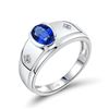 Image 1 : A 18KT WHITE GOLD AND SAPPHIRE & DIAMONDS MAN RING.