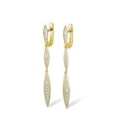 A STERLING SILVER AND CUBIC ZIRCONIA EARRINGS.