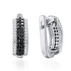 Image 2 : A STERLING SILVER AND CUBIC ZIRCONIA EARRINGS.