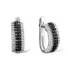 Image 4 : A STERLING SILVER AND CUBIC ZIRCONIA EARRINGS.