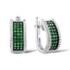 Image 3 : A STERLING SILVER AND CUBIC ZIRCONIA EARRINGS.