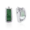 Image 4 : A STERLING SILVER AND CUBIC ZIRCONIA EARRINGS.