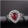 Image 2 : A 14KT WHITE GOLD AND RUBY & DIAMONDS RING.