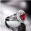 Image 4 : A 14KT WHITE GOLD AND RUBY & DIAMONDS RING.