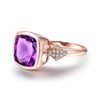 Image 3 : A 14KT ROSE GOLD AND AMETHYST & DIAMONDS RING.