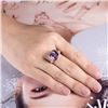 Image 5 : A 14KT ROSE GOLD AND AMETHYST & DIAMONDS RING.