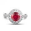 Image 2 : A 14KT WHITE GOLD AND RUBY & DIAMONDS RING.