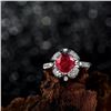 Image 3 : A 14KT WHITE GOLD AND RUBY & DIAMONDS RING.