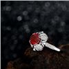 Image 4 : A 14KT WHITE GOLD AND RUBY & DIAMONDS RING.