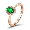 Image 1 : A 18KT ROSE GOLD AND EMERALD & DIAMONDS RING.