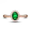 Image 2 : A 18KT ROSE GOLD AND EMERALD & DIAMONDS RING.