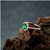 Image 4 : A 18KT ROSE GOLD AND EMERALD & DIAMONDS RING.