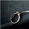 Image 5 : A 18KT ROSE GOLD AND EMERALD & DIAMONDS RING.