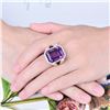 Image 6 : A 14KT ROSE GOLD AND AMETHYST & DIAMONDS RING.