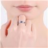 Image 5 : A STERLING SILVER AND CUBIC ZIRCONIA RING.