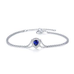 A 18KT WHITE GOLD AND SAPPHIRE BRACELET.