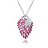 Image 1 : A 18KT WHITE GOLD AND RUBY & DIAMONDS PENDANT.