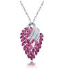 Image 2 : A 18KT WHITE GOLD AND RUBY & DIAMONDS PENDANT.