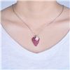 Image 5 : A 18KT WHITE GOLD AND RUBY & DIAMONDS PENDANT.