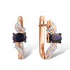 Image 1 : A 14KT ROSE GOLD AND SAPPHIRE & DIAMONDS EARRINGS.