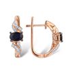 Image 2 : A 14KT ROSE GOLD AND SAPPHIRE & DIAMONDS EARRINGS.