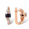 Image 3 : A 14KT ROSE GOLD AND SAPPHIRE & DIAMONDS EARRINGS.