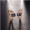 Image 4 : A 14KT ROSE GOLD AND SAPPHIRE & DIAMONDS EARRINGS.