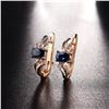 Image 5 : A 14KT ROSE GOLD AND SAPPHIRE & DIAMONDS EARRINGS.