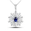 Image 1 : A 18KT WHITE GOLD AND SAPPHIRE & DIAMONDS PENDANT.