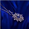 Image 3 : A 18KT WHITE GOLD AND SAPPHIRE & DIAMONDS PENDANT.