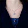 Image 5 : A 18KT WHITE GOLD AND SAPPHIRE & DIAMONDS PENDANT.