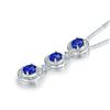 Image 2 : A 14KT WHITE GOLD AND SAPPHIRE & DIAMONDS PENDANT.