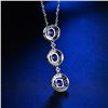 Image 4 : A 14KT WHITE GOLD AND SAPPHIRE & DIAMONDS PENDANT.
