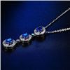 Image 5 : A 14KT WHITE GOLD AND SAPPHIRE & DIAMONDS PENDANT.