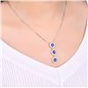 Image 6 : A 14KT WHITE GOLD AND SAPPHIRE & DIAMONDS PENDANT.