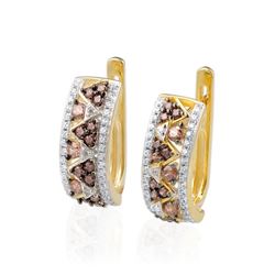 A STERLING SILVER AND CUBIC ZIRCONIA EARRINGS.