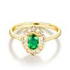 Image 2 : A 14KT YELLOW GOLD AND EMERALD & DIAMONDS RING.