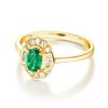Image 3 : A 14KT YELLOW GOLD AND EMERALD & DIAMONDS RING.