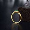 Image 4 : A 14KT YELLOW GOLD AND EMERALD & DIAMONDS RING.