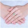 Image 6 : A 14KT YELLOW GOLD AND EMERALD & DIAMONDS RING.