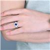 Image 6 : A 18KT WHITE GOLD AND SAPPHIRE & DIAMONDS MAN RING.
